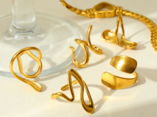 Γυναικείο Δαχτυλίδι Organic Twist από Ανοξείδωτο Ατσάλι Επιχρυσωμένο 18Κ Προσαρμόσιμο