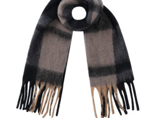 Γυναικείο Ζεστό Χειμερινό Κασκόλ Μαύρο-Καφέ Καρό