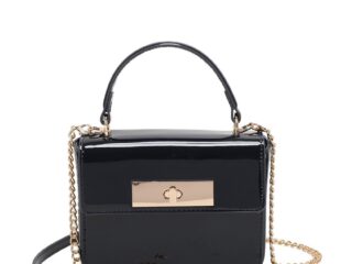 Γυναικεία Μικρή Τσάντα Χειρός Μαύρη και Μπορντό με Χρυσή Αλυσίδα Ώμου Μπλε Σκούρο