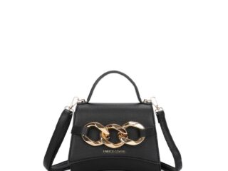 Γυναικεία Τσάντα Ώμου με Χρυσή Διακοσμητική Αλυσίδα σε Μαύρη Απόχρωση