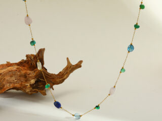 Γυναικείο Κολιέ Iris Stone Necklace από Ανοξείδωτο Ατσάλι με Πολύχρωμες Φυσικές Πέτρες