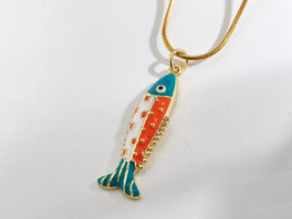 Γυναικείο Κολιέ Carp από Ανοξείδωτο Ατσάλι Επιχρυσωμένο 18Κ Πολύχρωμος Κυπρίνος