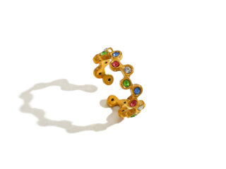 Γυναικείο Δαχτυλίδι Bubble Glow Zirconia από Ανοξείδωτο Ατσάλι Επιχρυσωμένο 18Κ Προσαρμόσιμο Πολύχρωμο