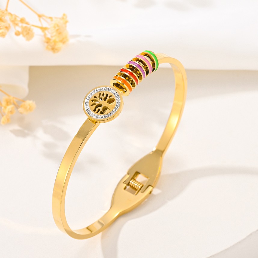 Γυναικείο Βραχιόλι - Bangle Zoe από Ανοξείδωτο Ατσάλι με Πολύχρωμα Δαχτυλίδια από Glossy Σμάλτο Γυναικείο Βραχιόλι - Bangle Zoe από Ανοξείδωτο Ατσάλι με Πολύχρωμα Δαχτυλίδια από Glossy Σμάλτο
