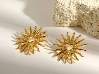 Γυναικεία Σκουλαρίκια Radiant Heart Earrings από Ανοξείδωτο Ατσάλι Επιχρυσωμένα 18Κ