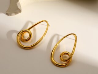 Γυναικεία Σκουλαρίκια Siren Organic Wavy Earrings από Ανοξείδωτο Ατσάλι Επιχρυσωμένα 18Κ