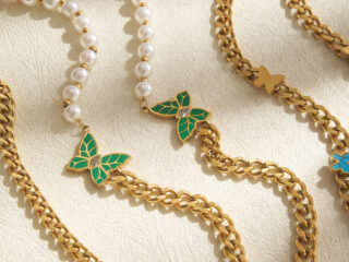 Γυναικείο Κολιέ Mariposa Pearl & Chain Necklace από Ανοξείδωτο Ατσάλι Επιχρυσωμένο 18Κ