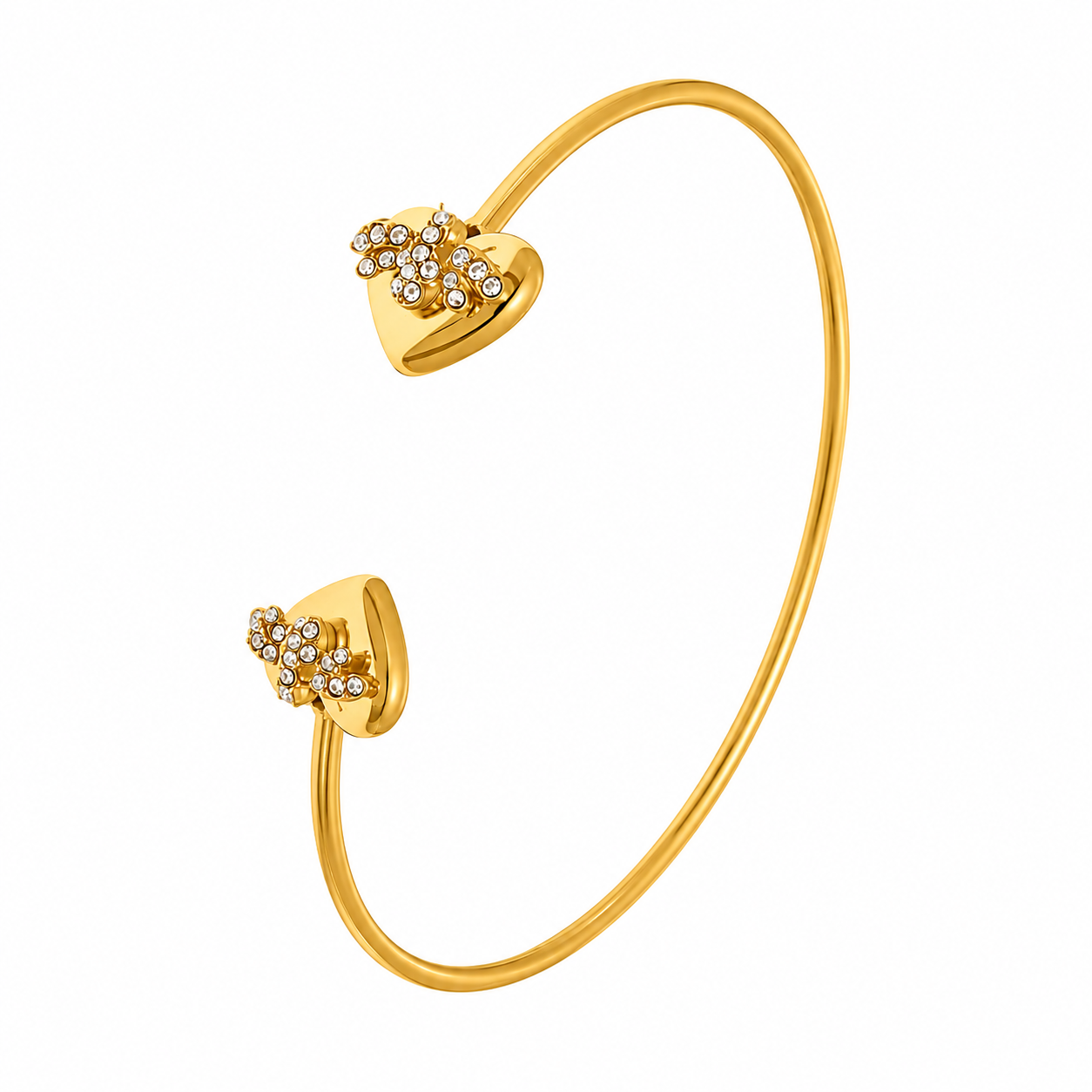 Γυναικείο Βραχιόλι Love Spark Open Cuff από Ανοξείδωτο Ατσάλι με Zircon Ανοιχτού Τύπου Γυναικείο Βραχιόλι Love Spark Open Cuff από Ανοξείδωτο Ατσάλι με Zircon Ανοιχτού Τύπου