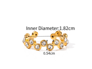 Γυναικείο Δαχτυλίδι Bubble Glow Zirconia από Ανοξείδωτο Ατσάλι Επιχρυσωμένο 18Κ Προσαρμόσιμο Λευκό