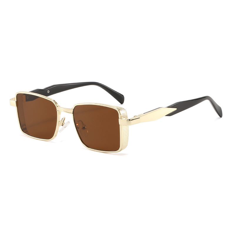 Γυναικεία Fashion Γυαλιά Ηλίου Gold Frame Τετράγωνα σε Luxury Style Καφέ Γυναικεία Fashion Γυαλιά Ηλίου Gold Frame Τετράγωνα σε Luxury Style Καφέ