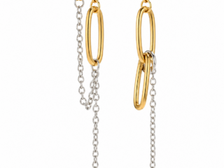 Γυναικεία Σκουλαρίκια Mix Metal Duality Asymmetric Chain Earrings από Ανοξείδωτο Ατσάλι