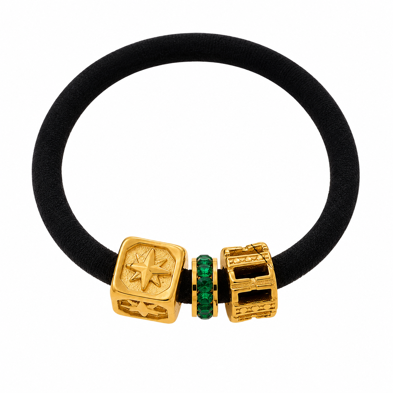 Γυναικείο Λαστιχάκι Μαλλιών Emerald Charm Hair Ties από Ανοξείδωτο Ατσάλι Επιχρυσωμένο 18K Γυναικείο Λαστιχάκι Μαλλιών Emerald Charm Hair Ties από Ανοξείδωτο Ατσάλι Επιχρυσωμένο 18K