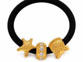 Γυναικείο Λαστιχάκι Μαλλιών Starfish Charm Hair Ties από Ανοξείδωτο Ατσάλι Επιχρυσωμένο 18K