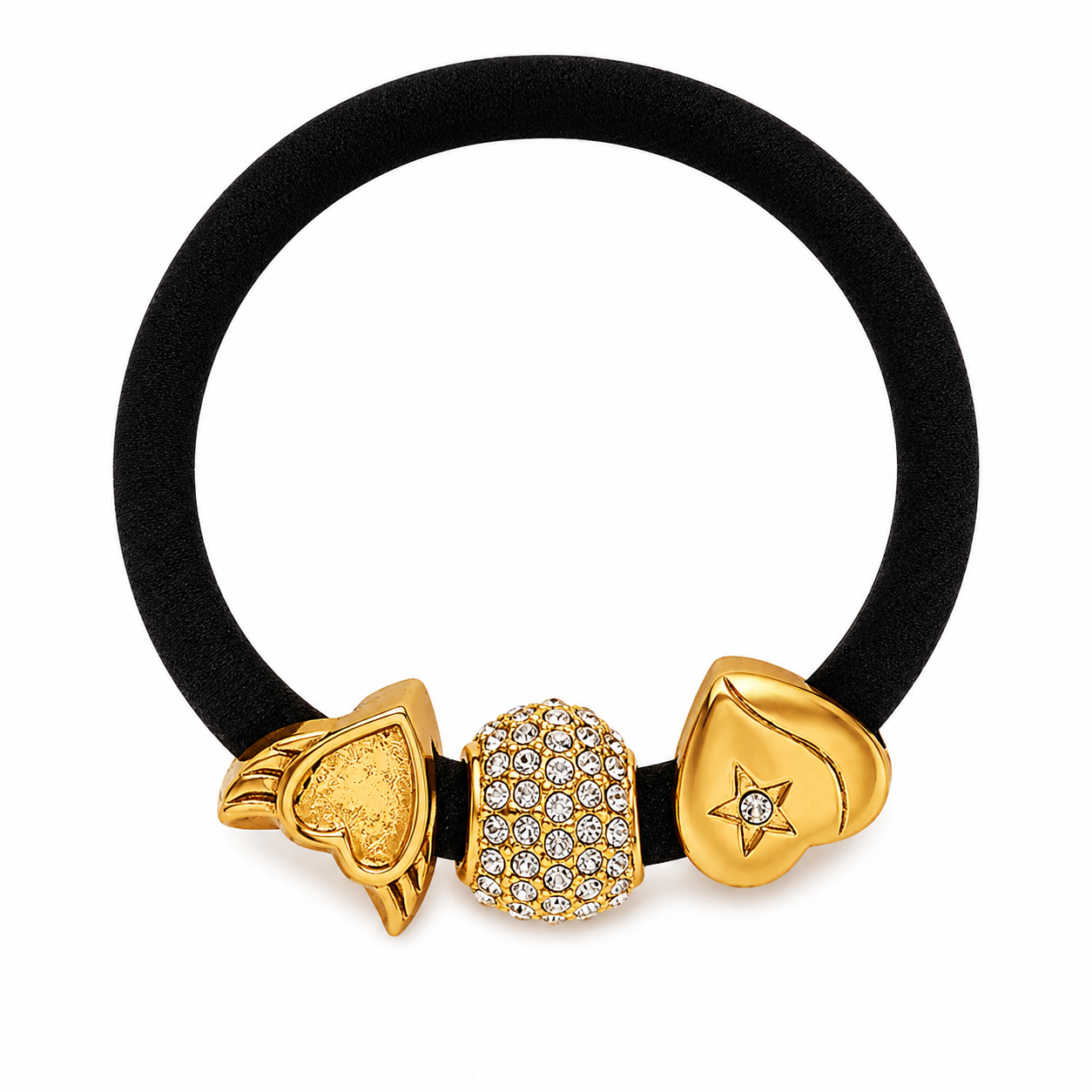 Γυναικείο Λαστιχάκι Μαλλιών Hearts Charm Hair Ties από Ανοξείδωτο Ατσάλι Επιχρυσωμένο 18K Γυναικείο Λαστιχάκι Μαλλιών Hearts Charm Hair Ties από Ανοξείδωτο Ατσάλι Επιχρυσωμένο 18K