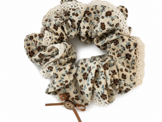 Υφασμάτινο Λαστιχάκι Μαλλιών Scrunchie με Floral Μοτίβο