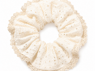 Υφασμάτινο Λαστιχάκι Μαλλιών Scrunchie με Δαντέλα