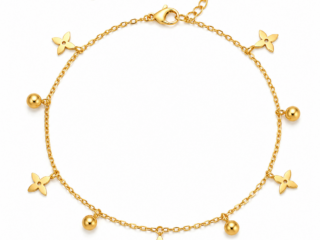 Γυναικεία Αλυσίδα Ποδιού Clover Charm Anklet από Ανοξείδωτο Ατσάλι Επιχρυσωμένη 18K