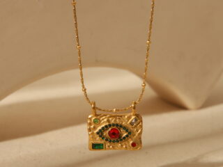 Γυναικείο Κολιέ Mystic Shield Necklace από Ανοξείδωτο Ατσάλι Επιχρυσωμένο 18Κ