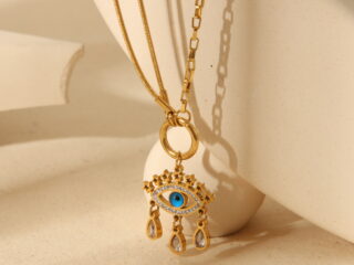 Γυναικείο Κολιέ Celestial Eye Necklace από Ανοξείδωτο Ατσάλι Επιχρυσωμένο 18Κ