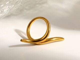 Γυναικείο Δαχτυλίδι Flow Ring από Ανοξείδωτο Ατσάλι Επιχρυσωμένο 18Κ