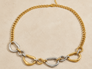 Γυναικείο Κολιέ Organic Fusion Mixed-Metal Necklace από Ανοξείδωτο Ατσάλι Επιχρυσωμένο 18Κ
